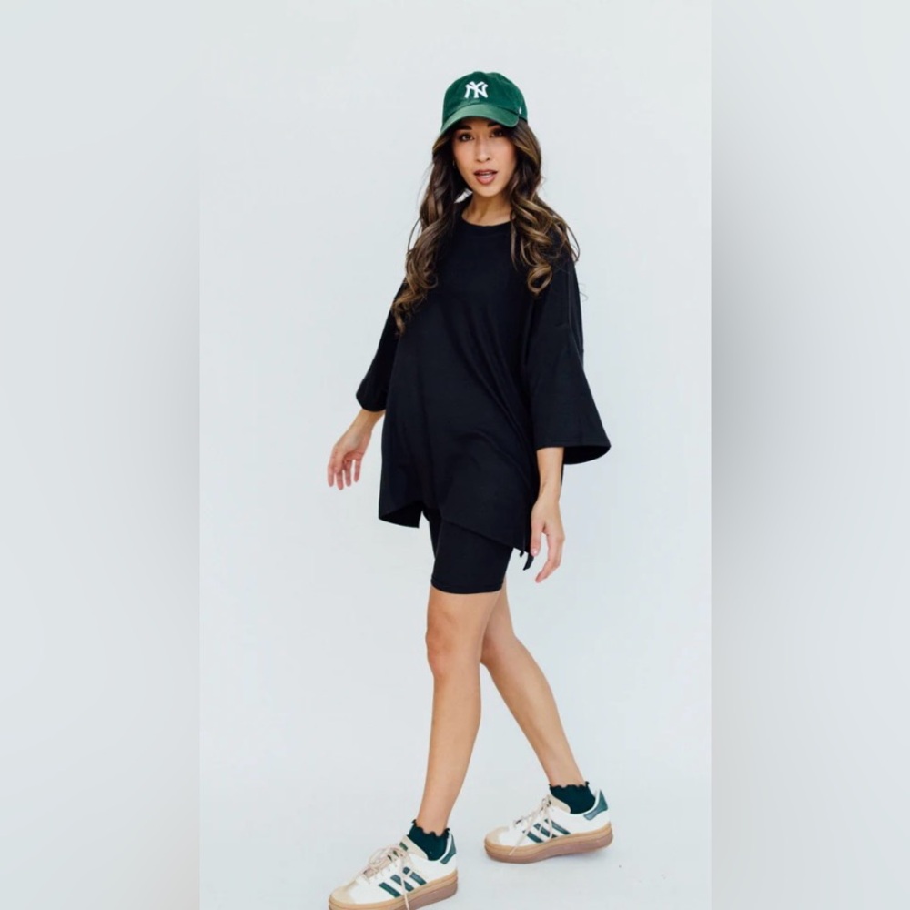 Ninth & Grace ribbed biker set, 2X